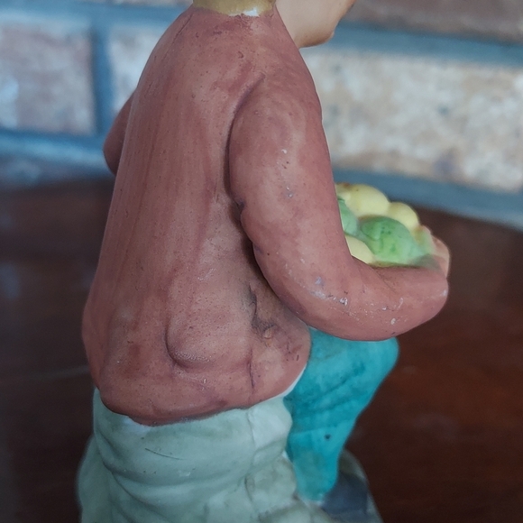 Vintage Old Man With Basket And Dalmatian Dog Bisque Porcelain Figurine - Picture 4 of 10